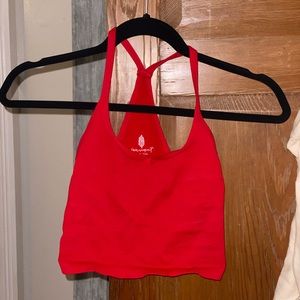 Free People Movement red athletic tank, cropped
